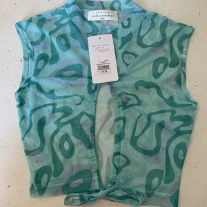 AMERICAN TRENDS KEYHOLE MESH CROP NEW